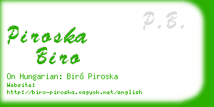 piroska biro business card