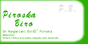 piroska biro business card